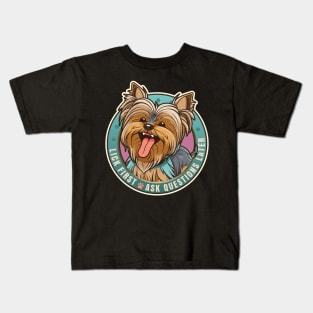 Lick First! Yorkshire Terrier Dog Design Kids T-Shirt